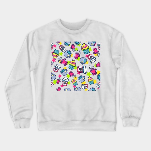 Tea, Jam & Cupcakes Crewneck Sweatshirt by KindlyHarlot